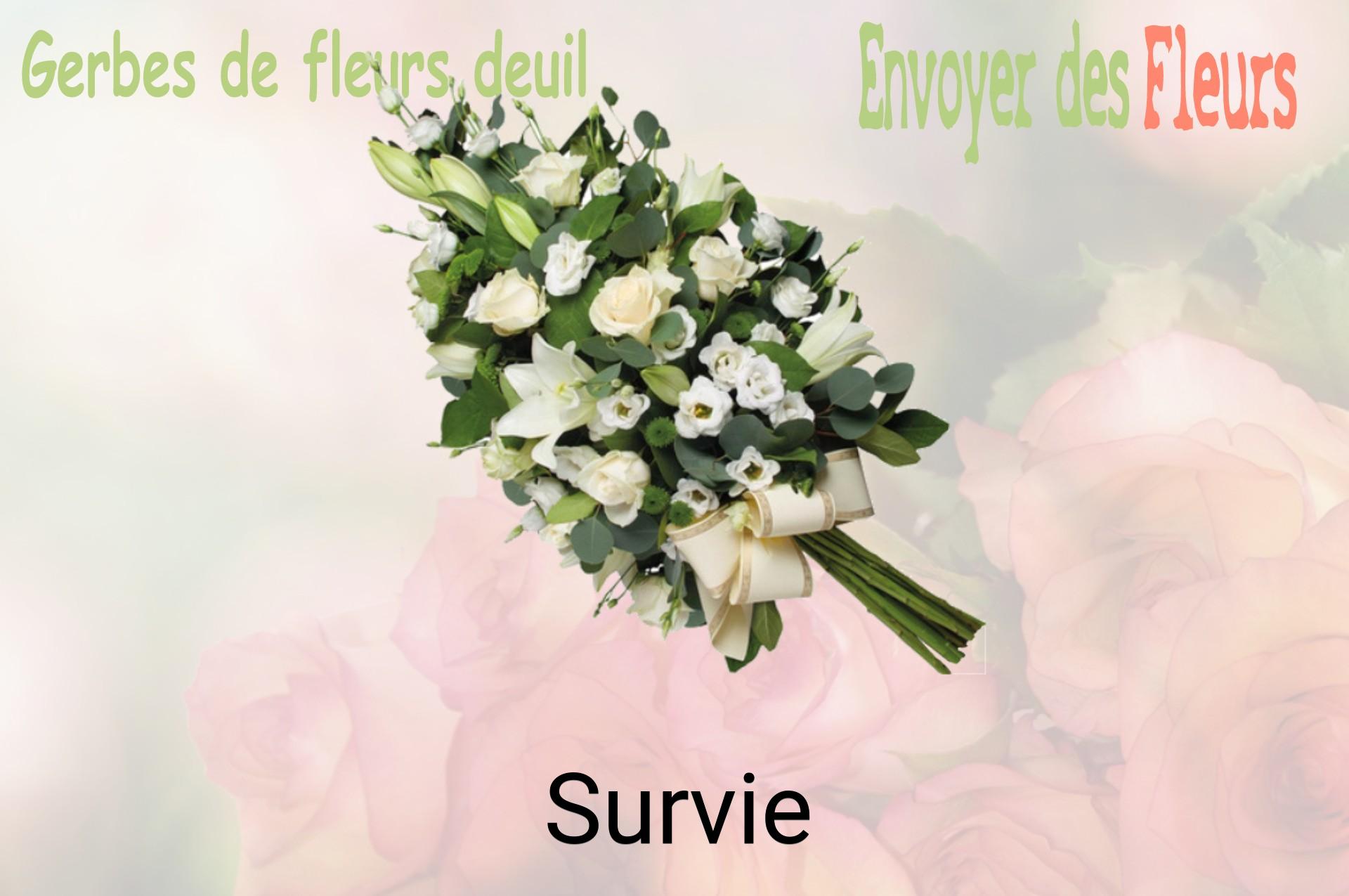 Gerbe de fleurs de deuil livrée à Survie